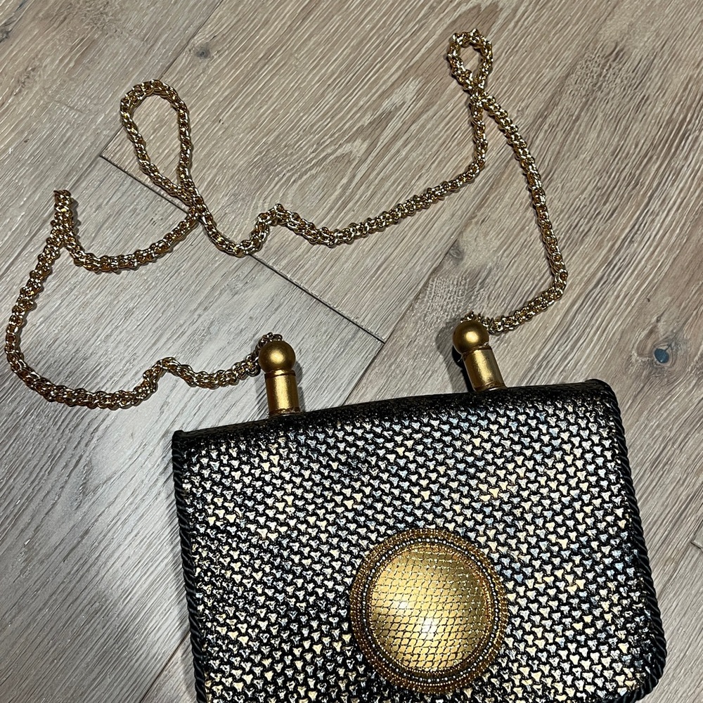 Vintage Elegant Black and Gold Women's Bag